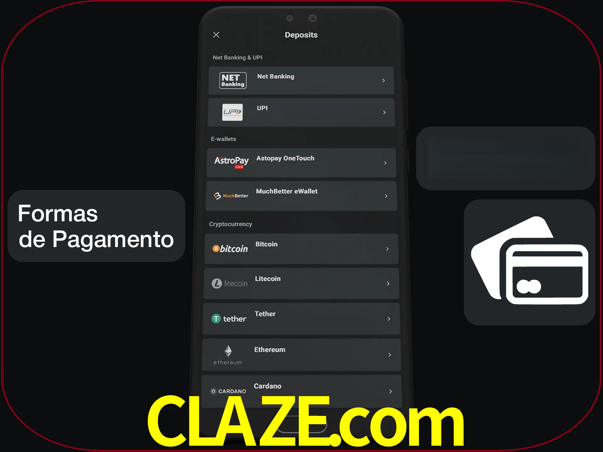 Escolha a forma de pagamento de sua preferência.