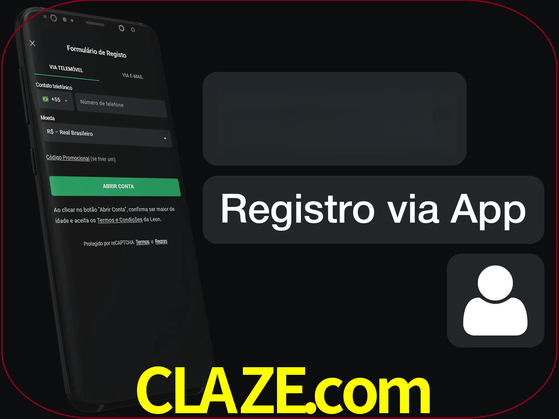 Registre-se com duas etapas usando o aplicativo.