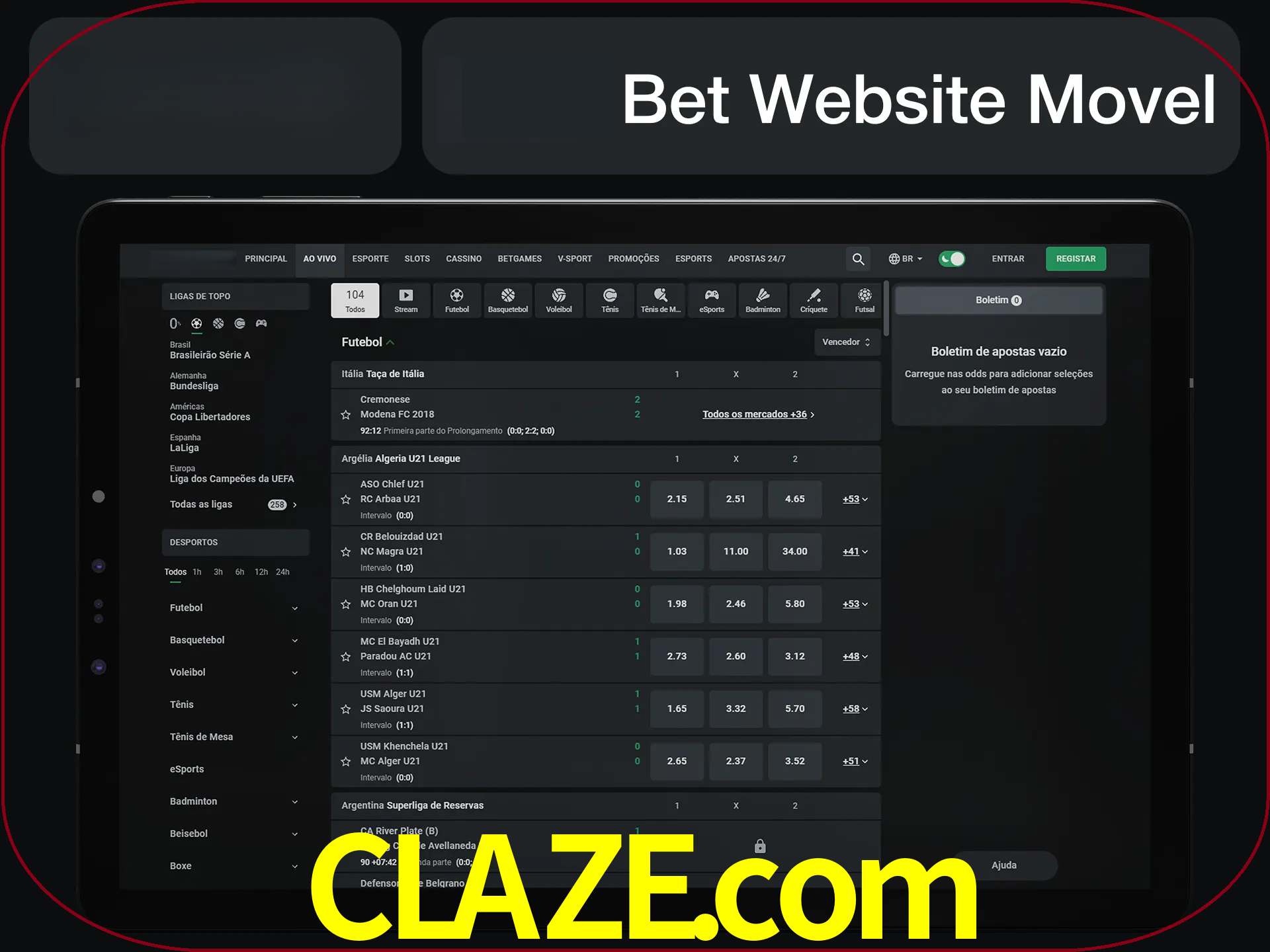 Use nosso website em qualquer dispositivo.