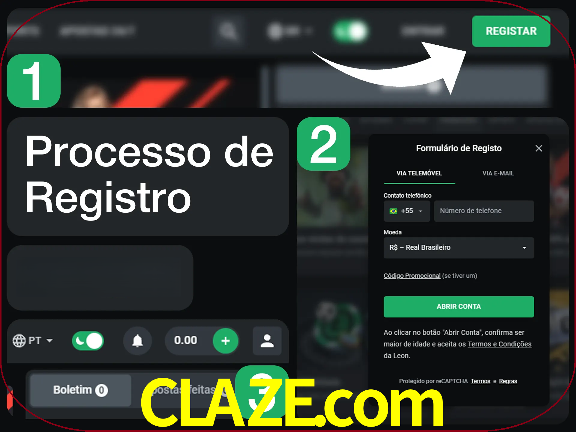O processo de registro na LeonBet é simples.