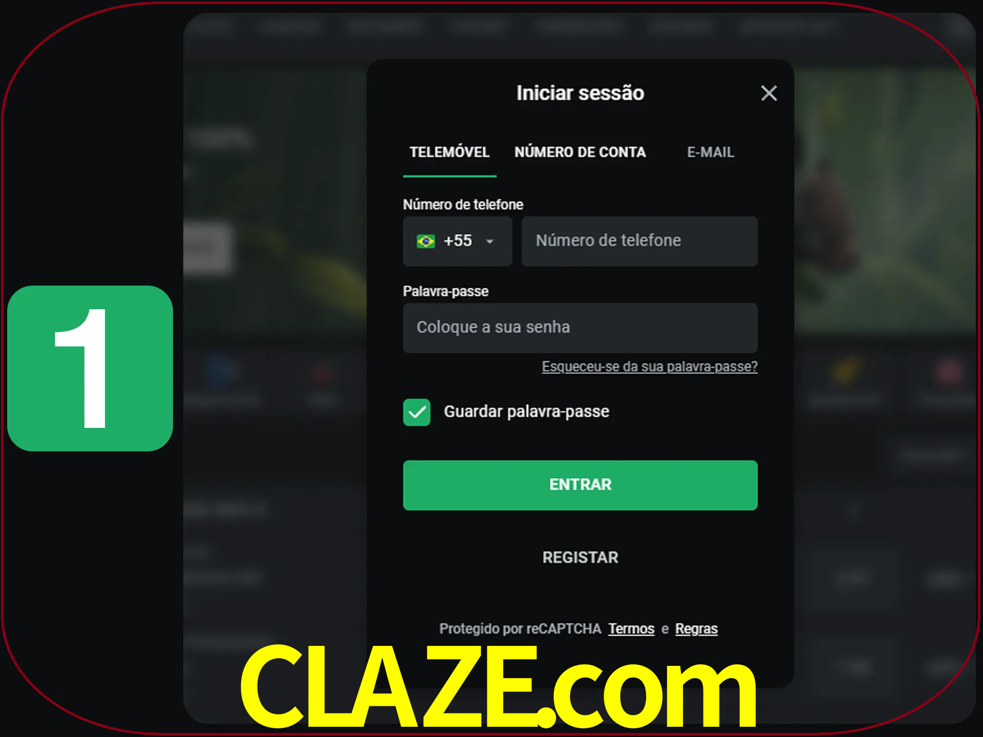 Clique no botão Entrar.